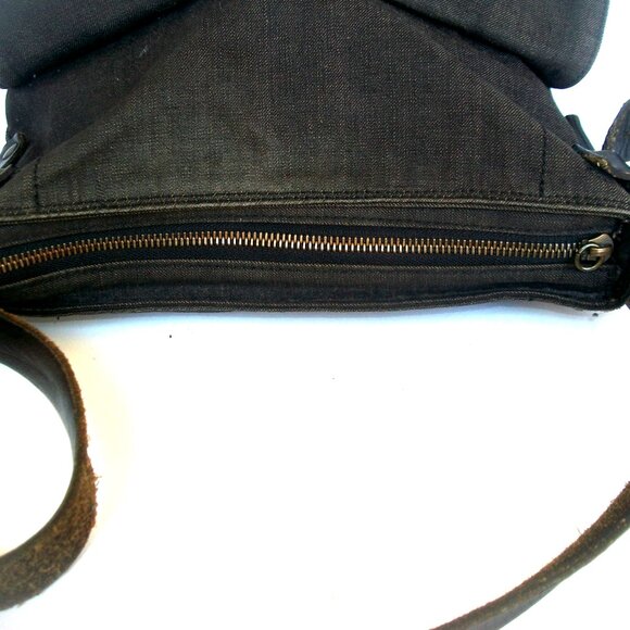 DRIES VAN NOTEN Large Oiled-Cotton & Leather Crossbody Luxury Rustic Rucksack - Picture 10 of 12